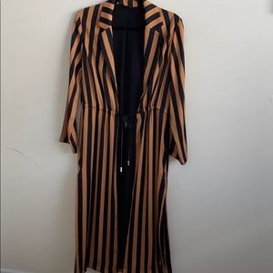 Camel Stripe Duster Jacket